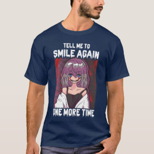 Camiseta Garota de Anime Assustadora Sorriso Meo Terror Got