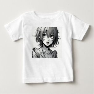 Camiseta Garota de Anime Desenho de Personagem Dinâmico e