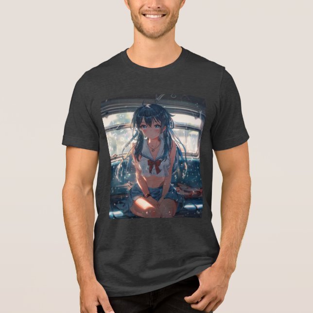 Camiseta Garota de Anime no Trem (Frente)