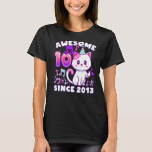 Camiseta Garota de aniversário de 10 anos, nascer 2013, gat