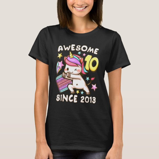 Camiseta Garota de aniversário de 10 anos, nascer 2013, Uni (Frente)