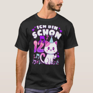 Camiseta Garota de aniversário de 12 anos, pop K, gatinha, 