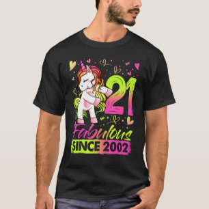 Camiseta Garota de aniversário de 21 anos de Unicórnio com 