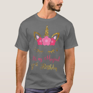 Camiseta Garota de aniversário de 37 anos Engraçada Unicórn