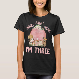 Camiseta Garota de aniversário de 3 anos de jardim de Fazen