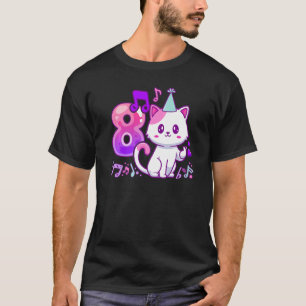 Camiseta Garota de aniversário de 8 anos, coração do pop K-
