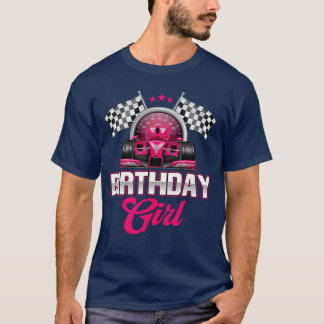 Camiseta Garota de Aniversário de Corrida Piloto de Corrida