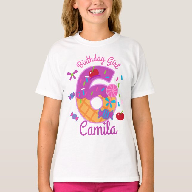Camiseta Garota de Aniversário do Candyland Sexta-Feira (Frente)