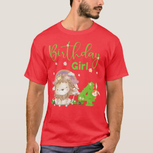 Camiseta Garota de Aniversário do Leão Bonito