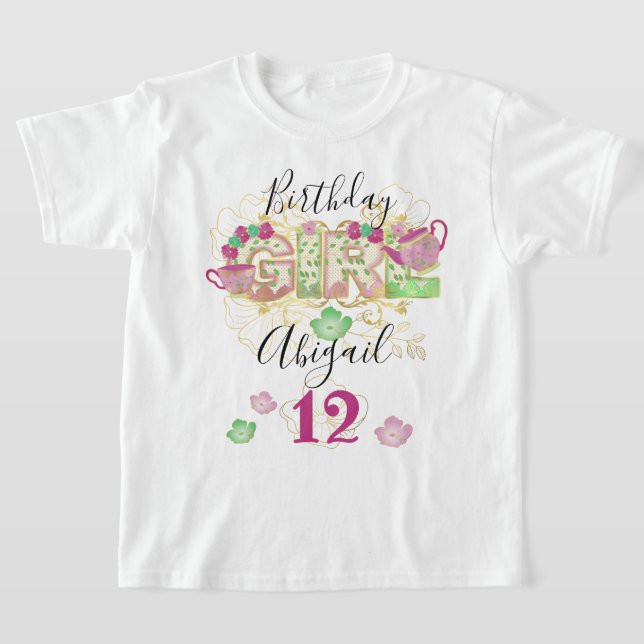 Camiseta Garota de aniversário do Tea Party | Idade fabril (Postura )