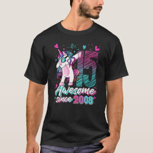 Camiseta Garota de Aniversário do Unicorn 15 de 15 anos Pa