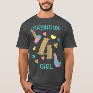 Camiseta Garota de Aniversário do Unicórnio T