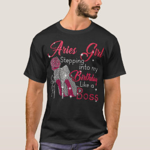 Camiseta Garota de Áries Entrando no Meu Aniversário Como U