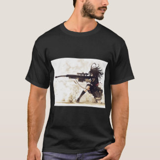 Camiseta Garota de Atirador Militar Anime