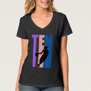 Camiseta Garota de Basquete 10 Hoje Aniversário 10 Décimo