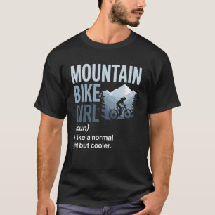 Camiseta Garota de Bicicleta de Montanha Ciclista Ciclista