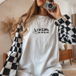 Camiseta Garota de bicicleta retrô Ironia preta