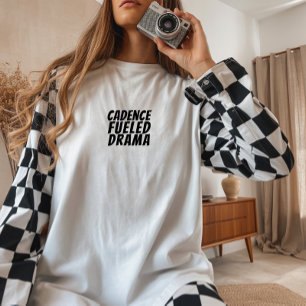 Camiseta Garota de bicicleta retrô Ironia preta