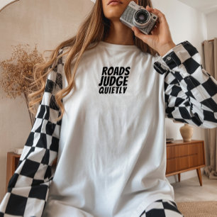 Camiseta Garota de bicicleta retrô Ironia preta