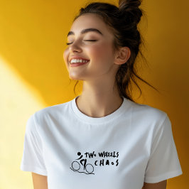 Camiseta Garota de bicicleta retrô Ironia preta