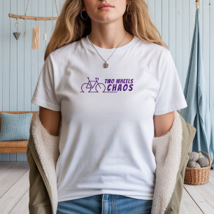 Camiseta Garota de bicicleta retrô Ironia roxa
