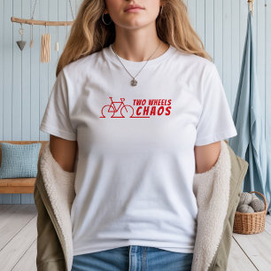 Camiseta Garota de bicicleta retrô Ironia vermelha