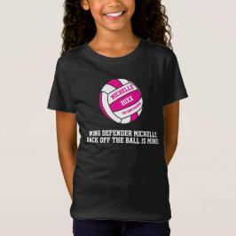 Camiseta Garota de cauda branca-rosa de Netball