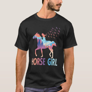 Camiseta Garota de Cavalo Cavaleira Cavalos Galope Cavalgad