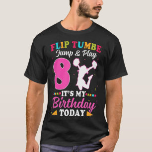 Camiseta Garota de Cheerleading de 8 Anos de Idade Aniversá
