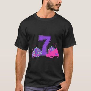 Camiseta Garota de Cheerleading de Aniversário de 7 Anos Me