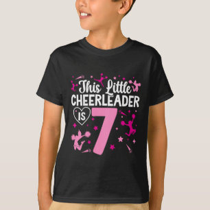 Camiseta Garota de Cheerleading de Aniversário de 7 Anos Se