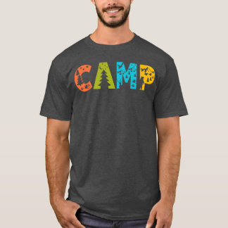 Camiseta Garota de design de acampamento