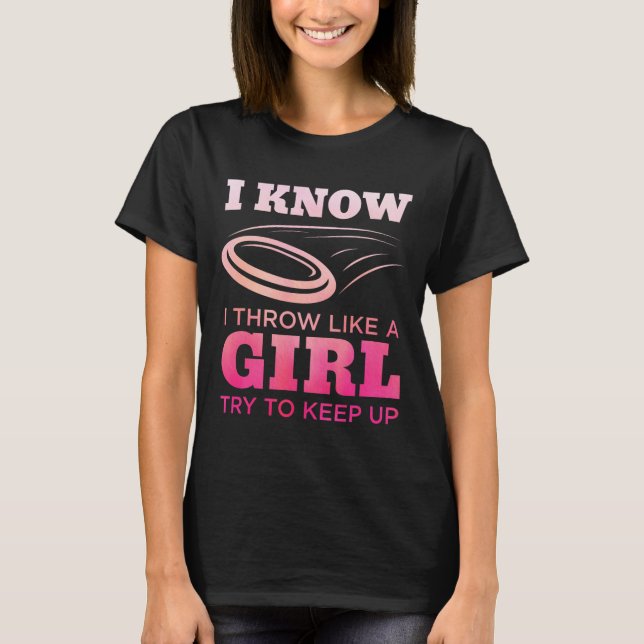 Camiseta Garota de Disc Golf Divertida Amante de Disc Golf  (Frente)
