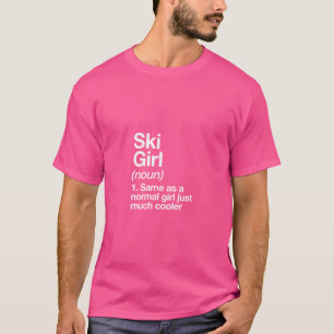 Camiseta Garota de Esqui Definição Design Engraçada Esporti