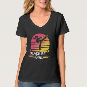 Camiseta Garota de Faixa Preta de Karatê Artes Marciais Tre