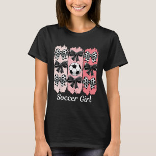 Camiseta Garota de Futebol Fofa Coquette Laço Garota de Fut