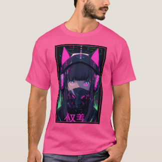 Camiseta Garota de Gato de Anime