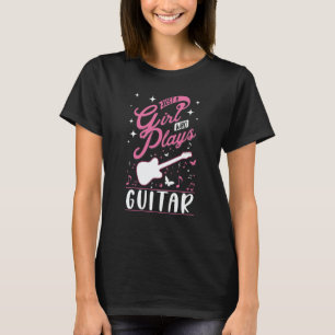 Camiseta Garota de Guitarra Guitarra Elétrica Guitarra Acús