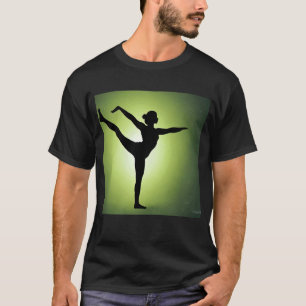 Camiseta Garota de Ioga Fêmea Saudação ao Sol Meditação Cha