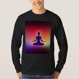 Camiseta Garota de Ioga Fêmea Saudação Solar Meditação Chak
