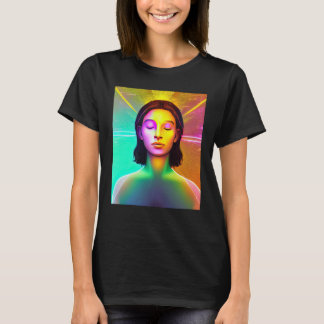 Camiseta Garota de Ioga Fêmea Saudação Solar Meditação Chak