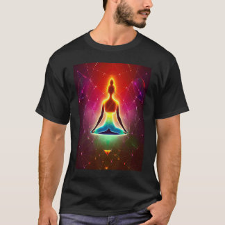 Camiseta Garota de Ioga Fêmea Saudação Solar Meditação Chak