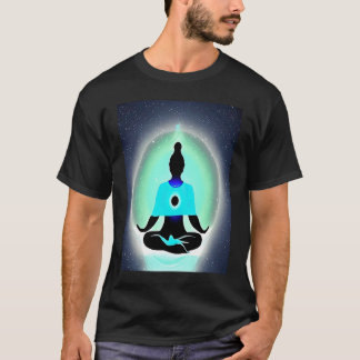 Camiseta Garota de Ioga Fêmea Saudação Solar Meditação Chak