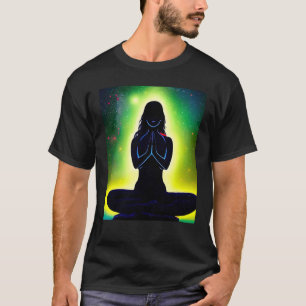 Camiseta Garota de Ioga Feminino Saudação ao Sol Meditação