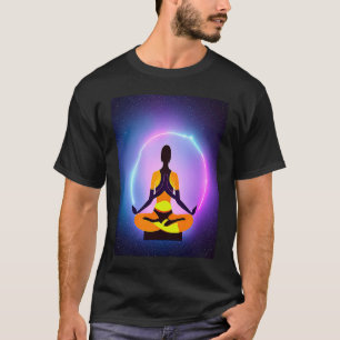 Camiseta Garota de Ioga Feminino Saudação ao Sol Meditação