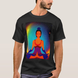 Camiseta Garota de Ioga Feminino Saudação ao Sol Meditação