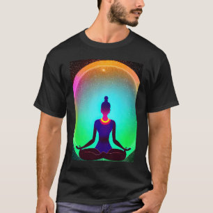 Camiseta Garota de Ioga Feminino Saudação ao Sol Meditação