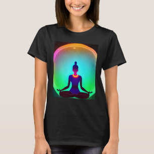 Camiseta Garota de Ioga Feminino Saudação ao Sol Meditação