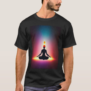 Camiseta Garota de Ioga Feminino Saudação ao Sol Meditação