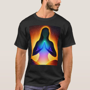 Camiseta Garota de Ioga Feminino Saudação ao Sol Meditação